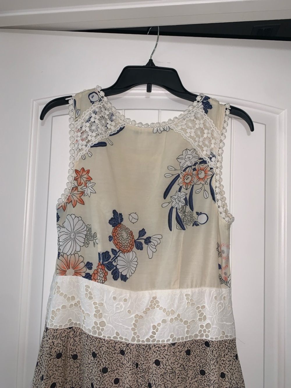 Anthropologie Leifnotes Women’s Boho Field Biology Floral Lace-Trim Maxi Dress - Picture 8 of 11